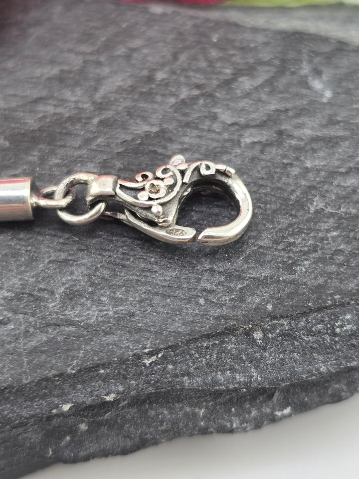 Real Mystic Topaz 925 Sterling Silver and 18k Gold Accented Bali Bracelet 7"