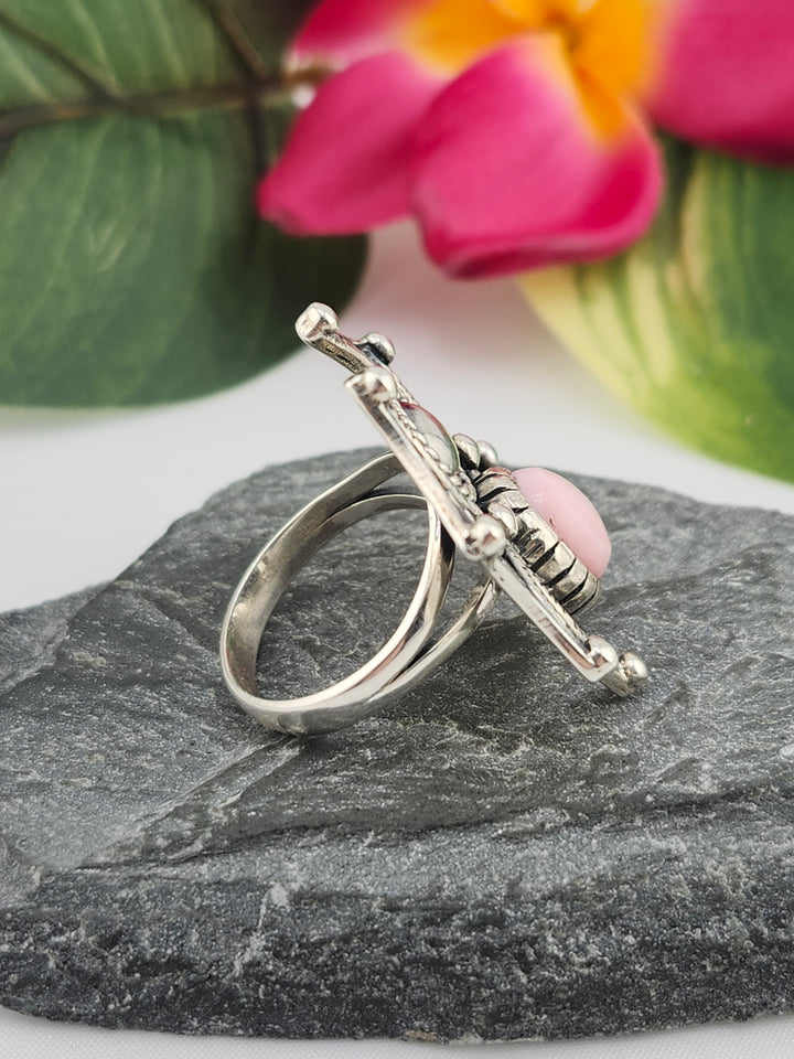 Queen Conch Shell and 925 Sterling Silver Spider Ring - Size 9