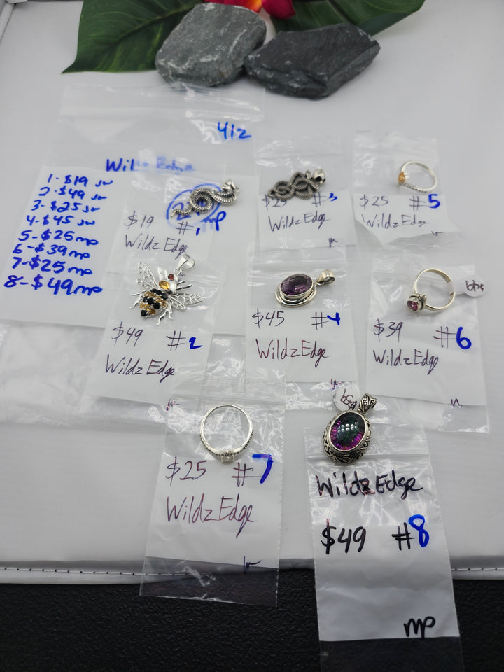 RESERVED FOR: WildzEdge- 4/2/2025 Tiktok Live Show - 8 Sterling Silver Items