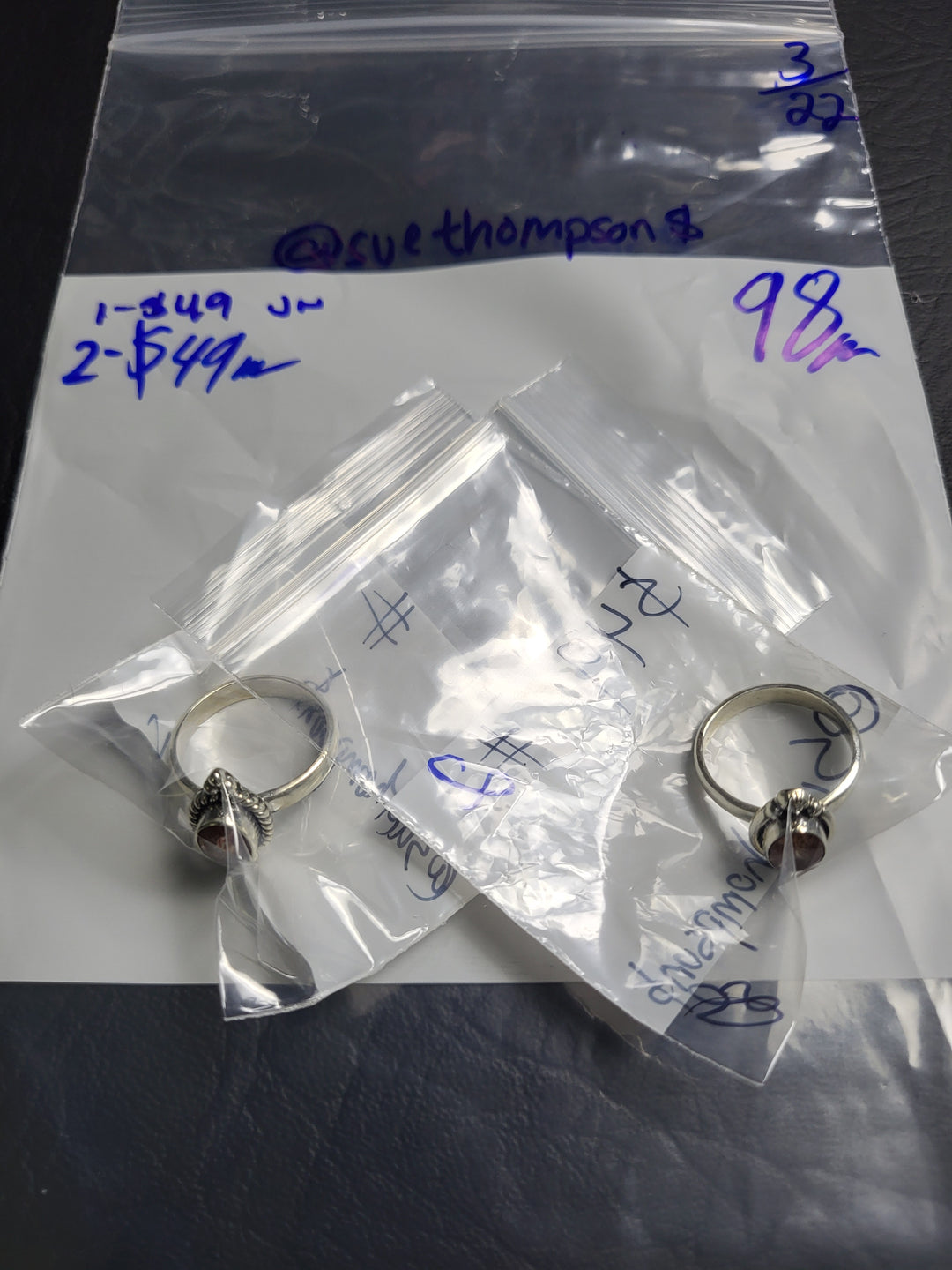 RESERVED FOR: @suethompson$  - 3/22/2025 Live Show - 2 Sterling Silver Items