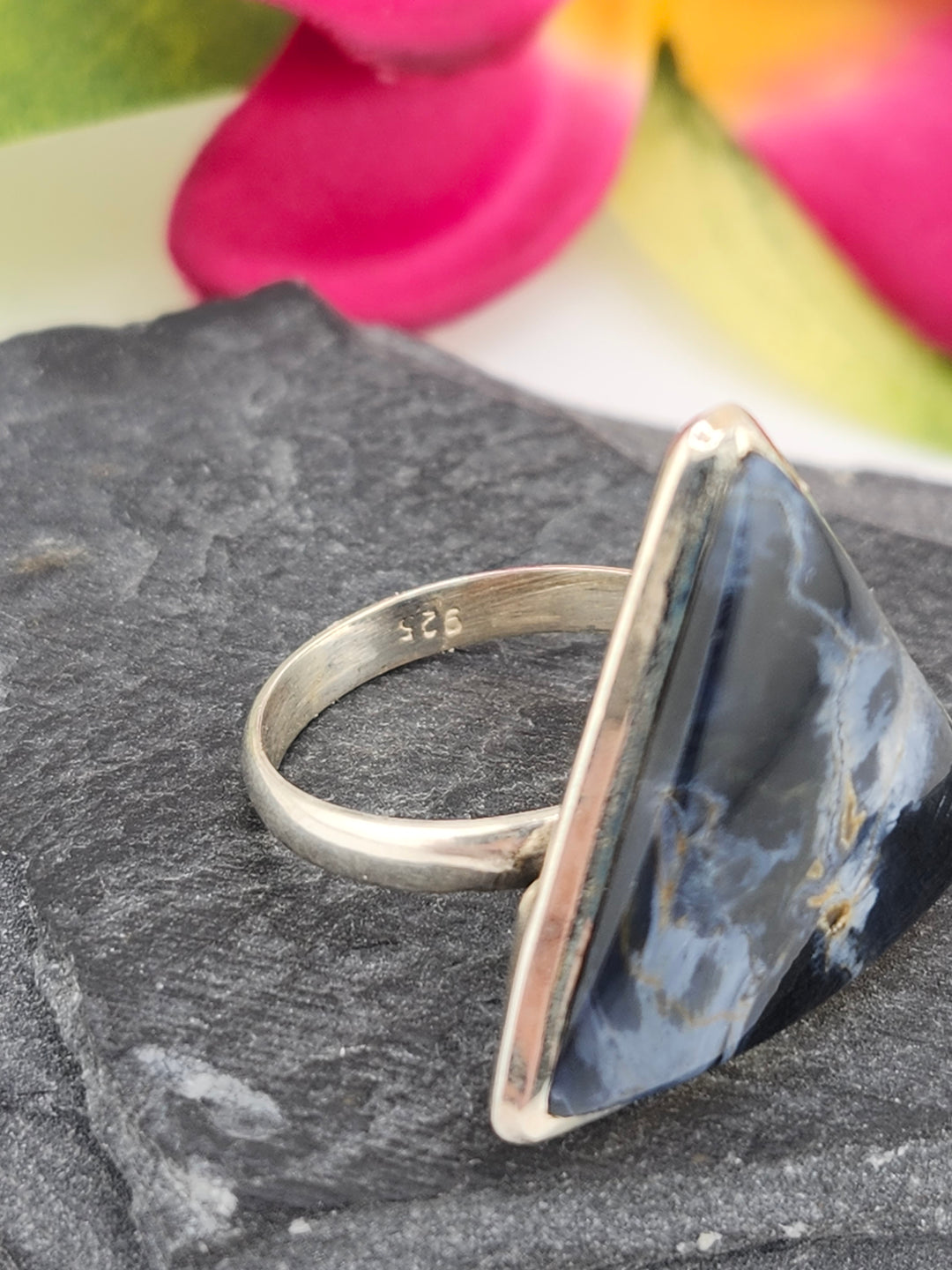 Petersite Ring in sterling silver 925 size 8