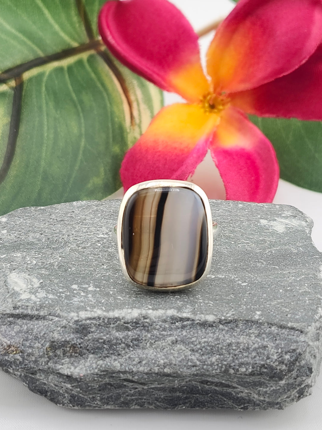 Banded Agate Ring Size 9.5