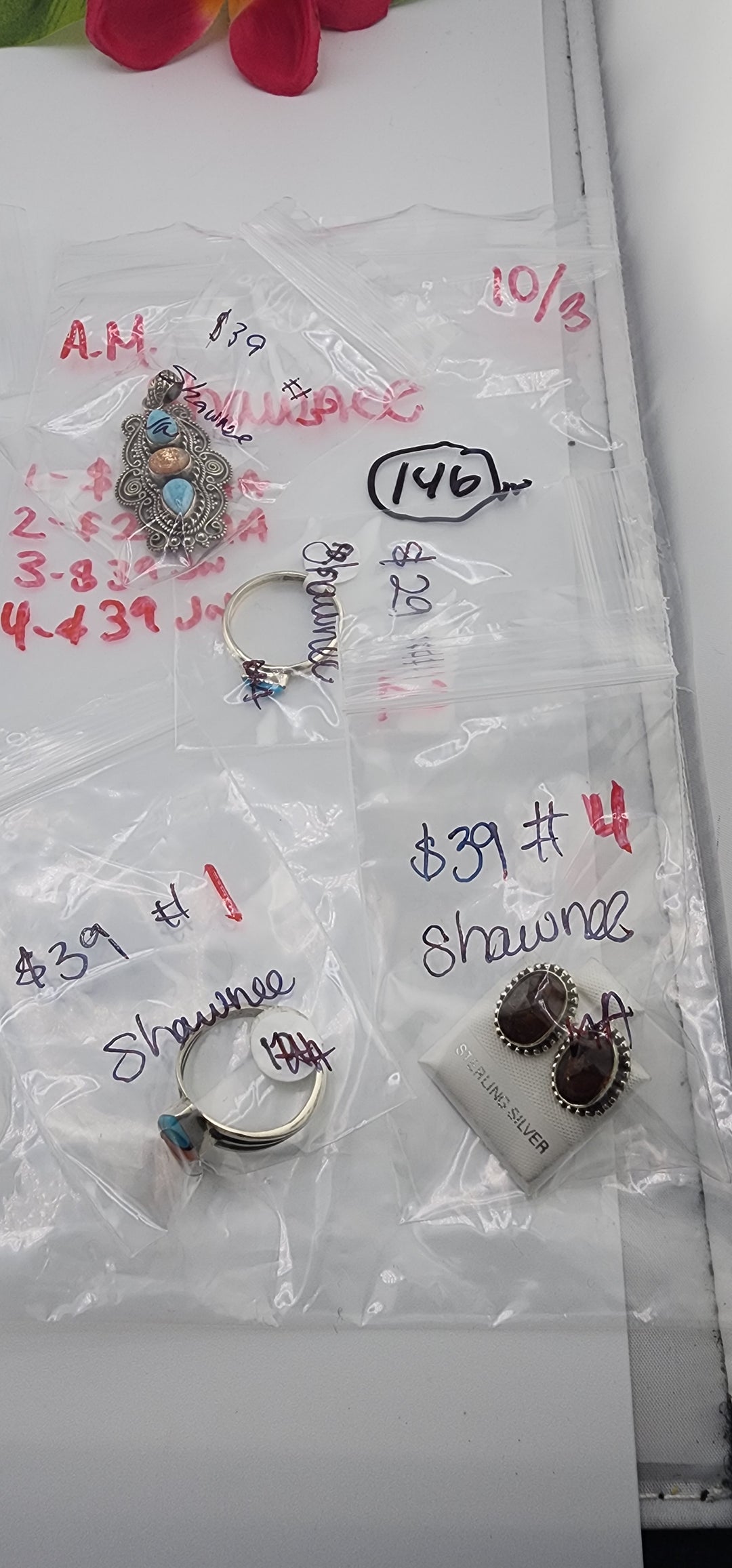AM SHOW 48HR RESERVED FOR: Shawnee  - 10/3/2025 FL tiktok Live Show -  4 Sterling Silver Items
