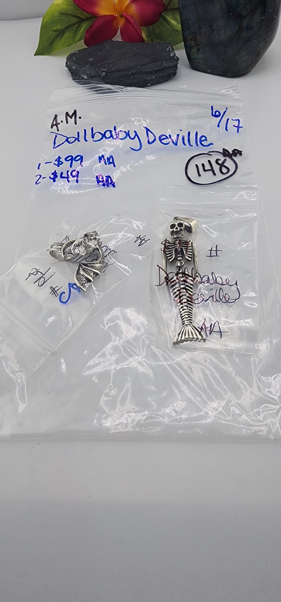 RESERVED FOR: Dollbaby Deville - 6/17/2025 tiktok A.M Live Show - 2 Sterling Silver Items