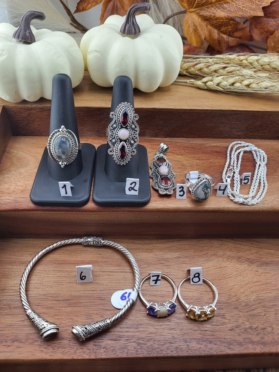 RESERVED FOR:  Bonnie Crockett Scha-10/23/2024 - 8 Sterling Silver Items