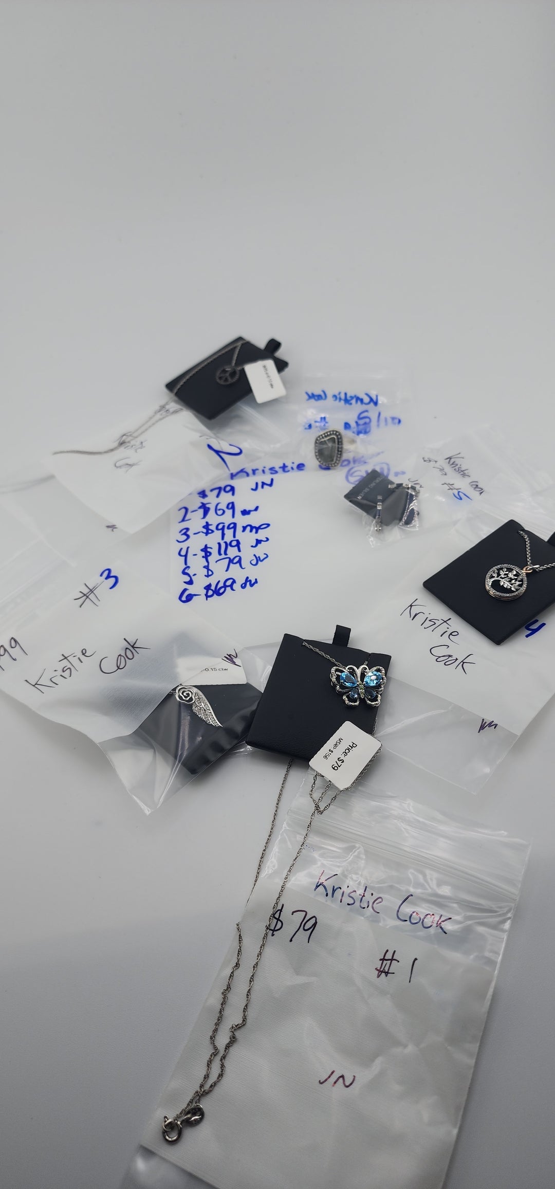 RESERVED FOR:  Kristie Cook- 5/10/2025 tiktok Live Show -6  Sterling Silver Items
