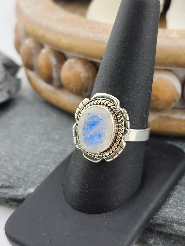 Cut Moonstone Ring Size 9