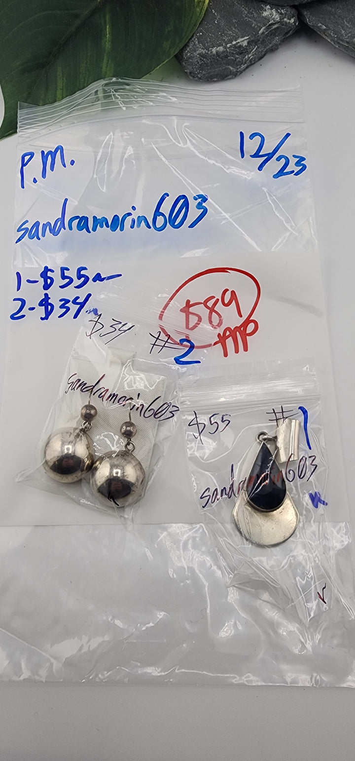 PM SHOW 48HR - RESERVED FOR: sandramorin603 - 12/23/2025 tiktok Live Show - 2 Sterling Silver Items