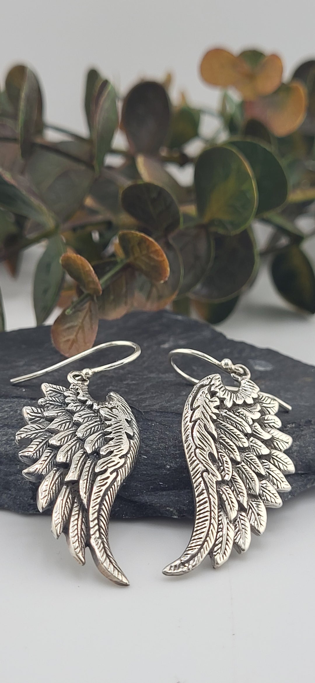 Designer SOMS 925 Sterling Silver Angel Wing Earrings