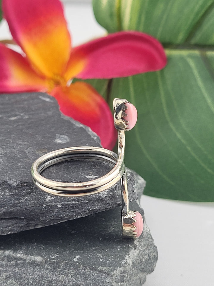 2 Stone Queen Conch Ring Size 8