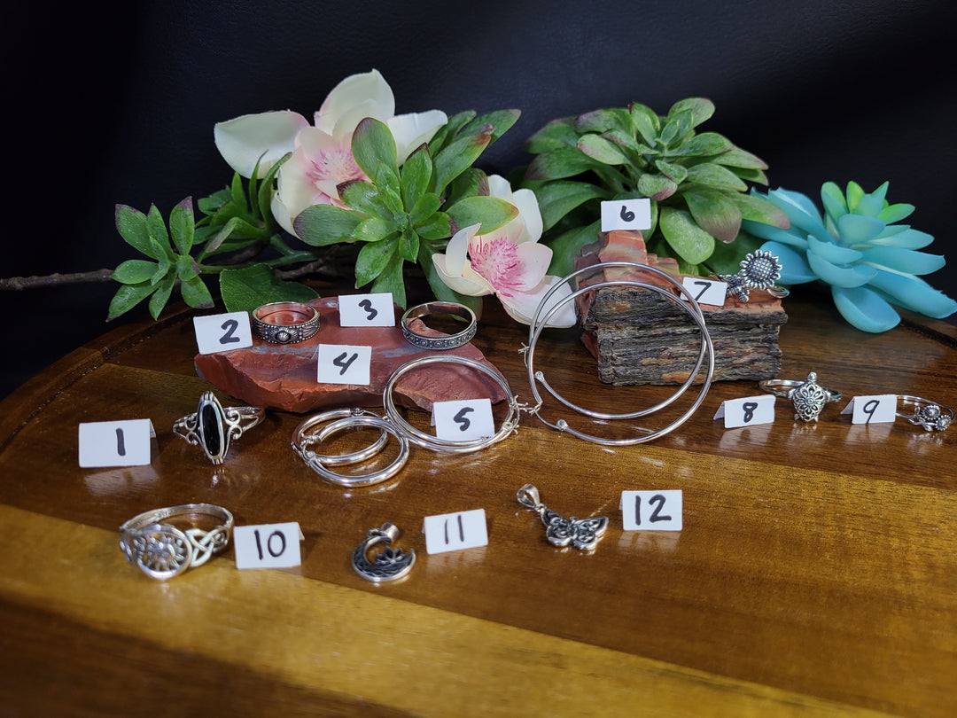 RESERVED FOR: Marivel Alcala 7/13/24- 9 Sterling Silver Items