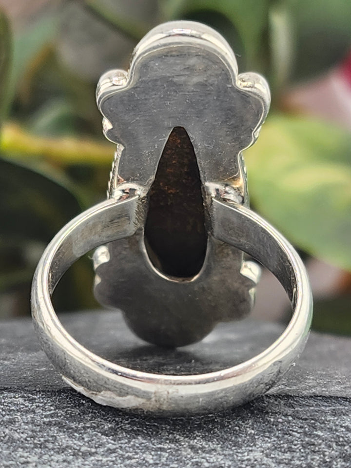 Australian Opal Doublet and 925 Sterling Silver Ring - Size 6.5