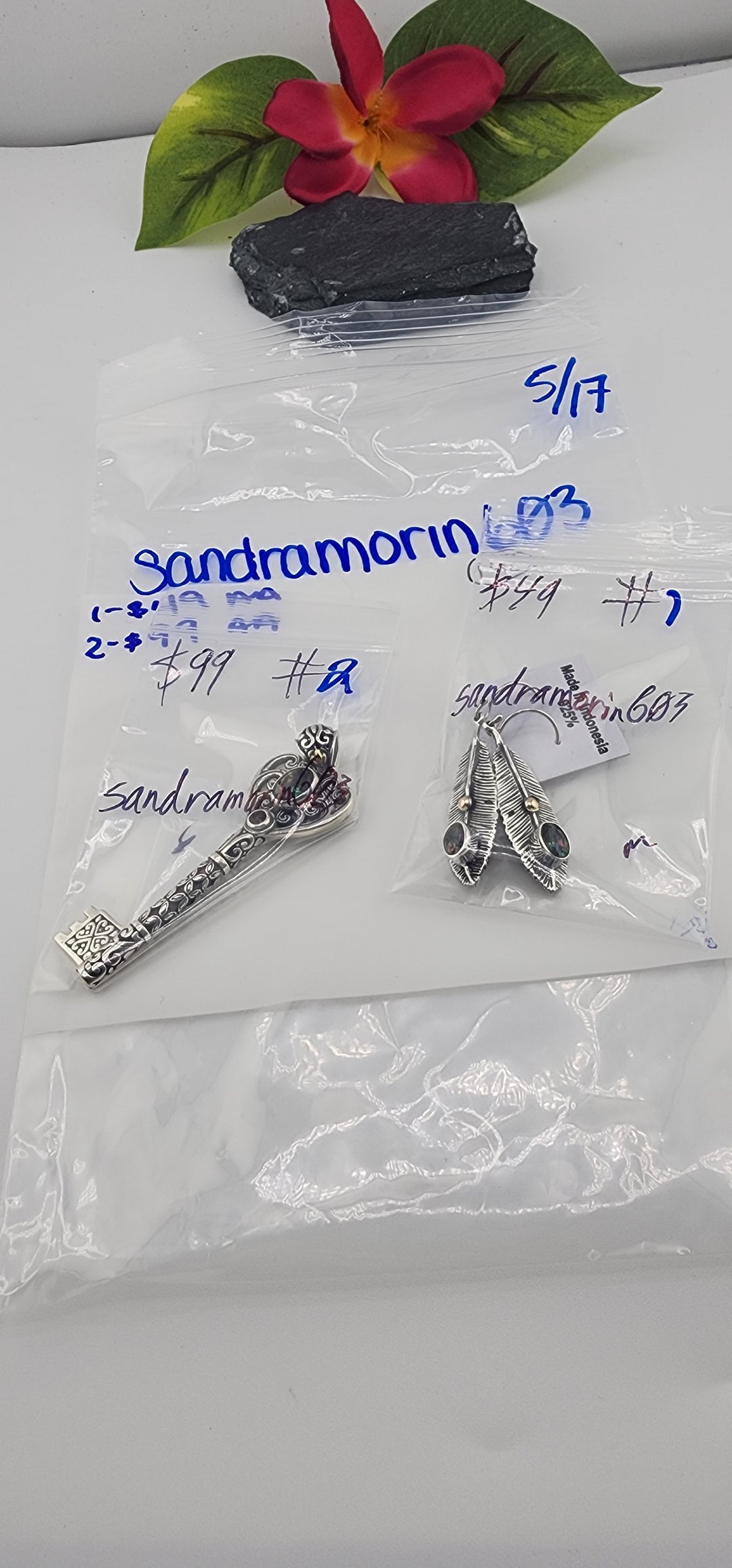 RESERVED FOR: sandramorin603 - 5/17/2025 tiktok Live Show (48 hour) -2 Sterling Silver Items