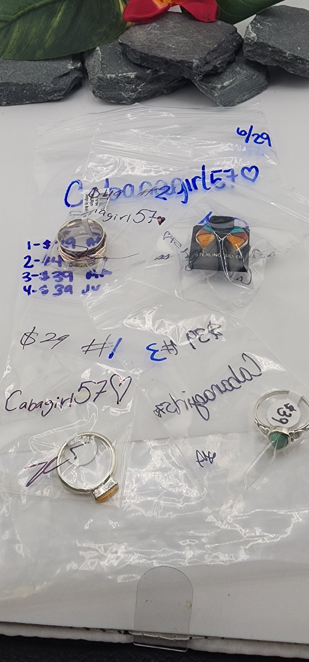 RESERVED FOR: Cabanagirl57❤️ - 6/29/2025 tiktok Reservation Live Show -4 Sterling Silver Items
