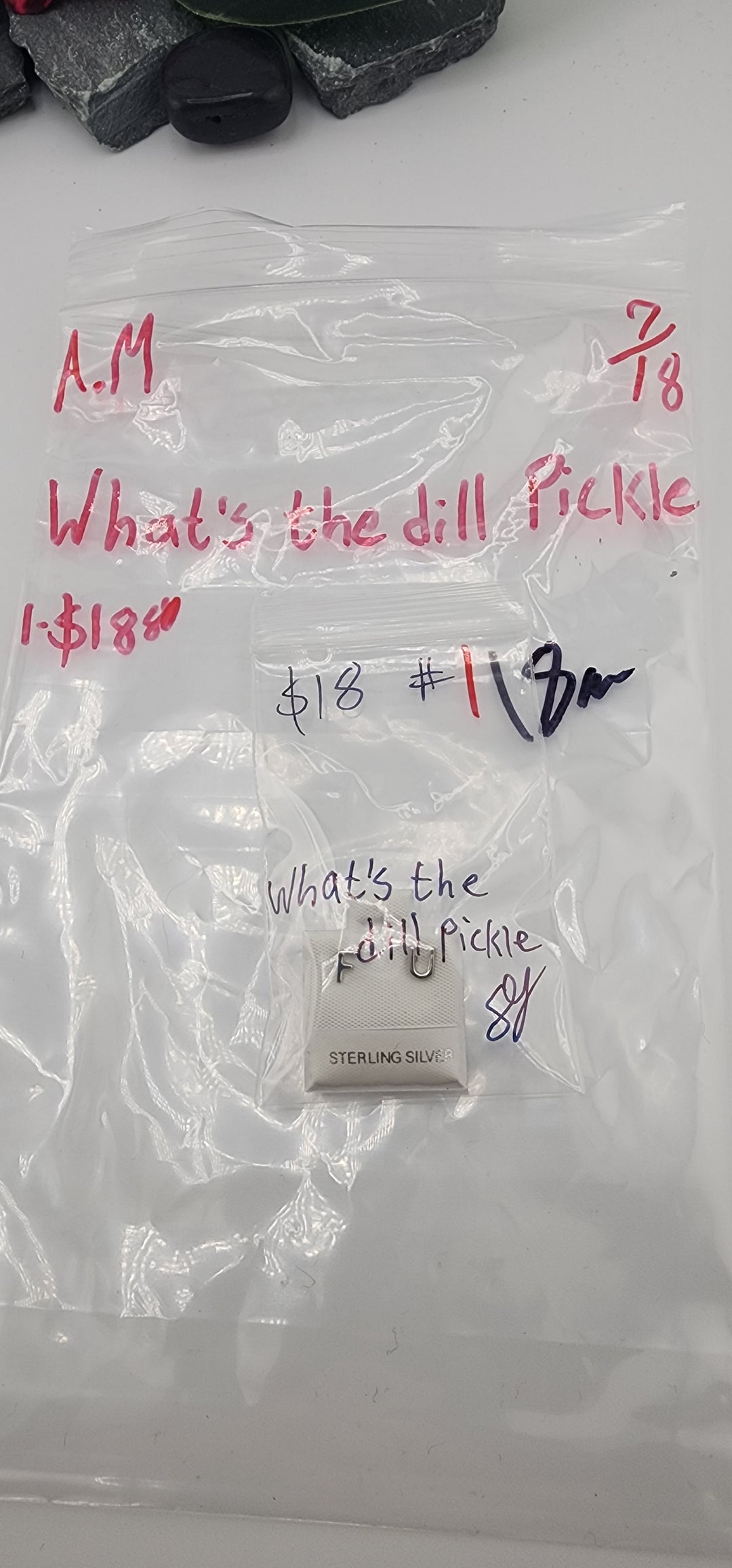 AM SHOW 48HR - RESERVED FOR: What's the dill pickle - 7/18/2025 FL tiktok Live Show - 1 Sterling Silver Items