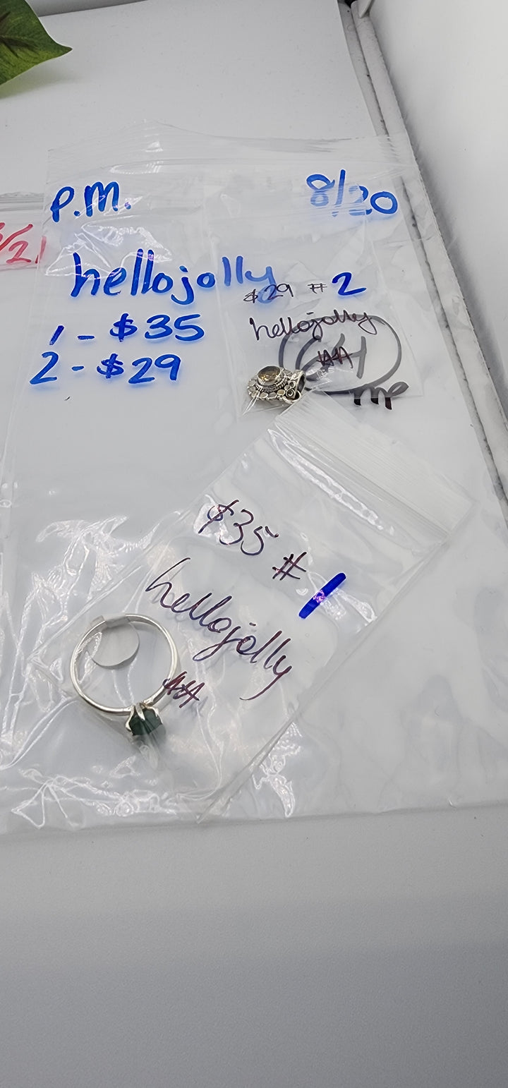 PM SHOW 48HR - RESERVED FOR: hellojolly - 8/20/2025 FL tiktok Live Show - 2 Sterling Silver Items