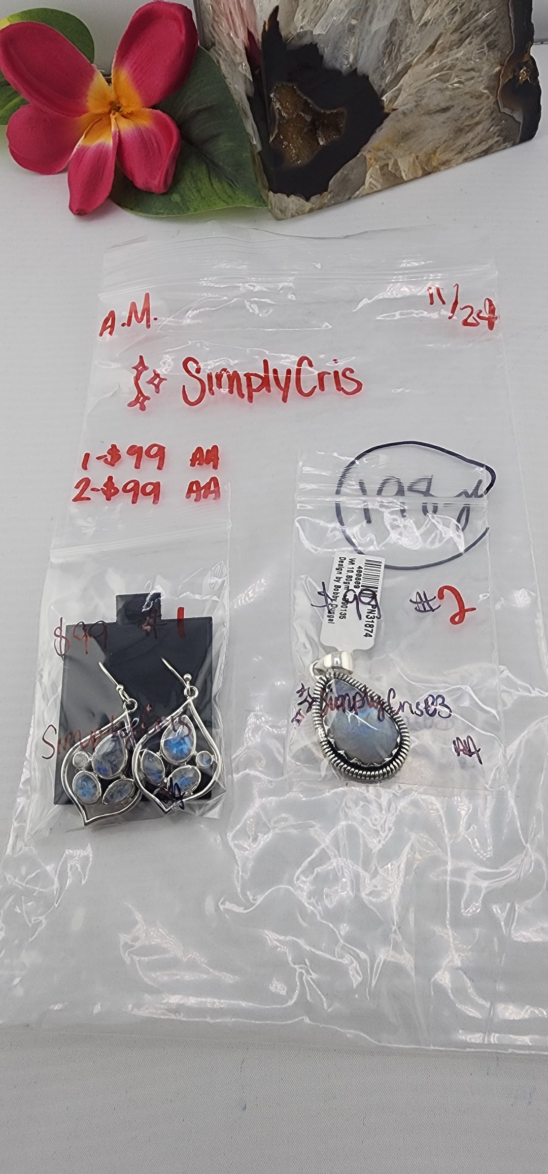 AM SHOW 48HR RESERVED FOR: SimplyCris83 - 11/24/2025 FL tiktok Live Show - 2 Sterling Silver Items