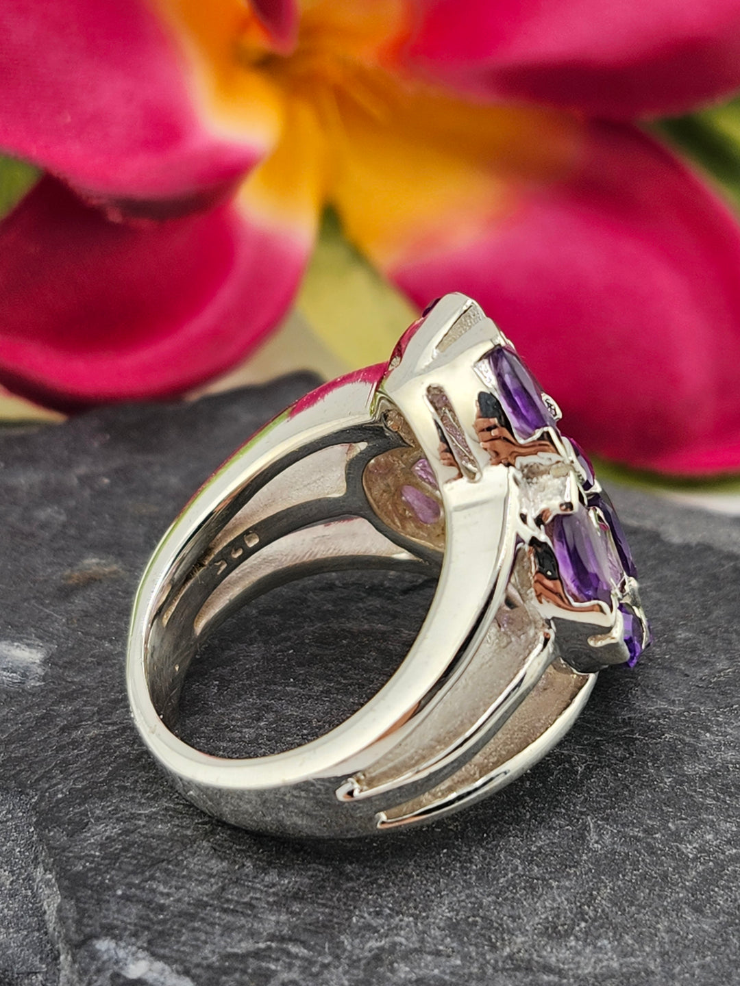 Cluster Amethyst Ring Size 6