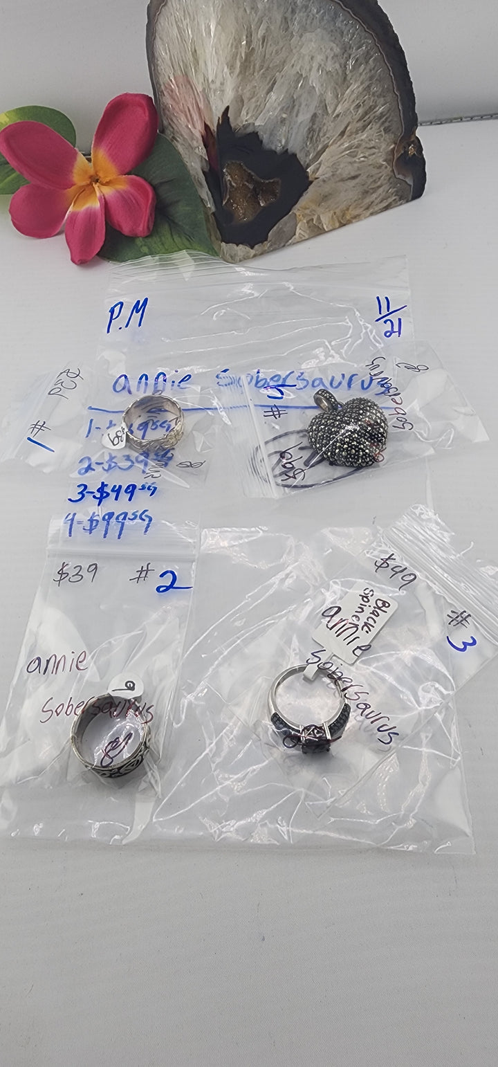 PM SHOW 48HR - RESERVED FOR: annie sobersaurus - 11/21/2025 tiktok Live Show - 4 Sterling Silver Items