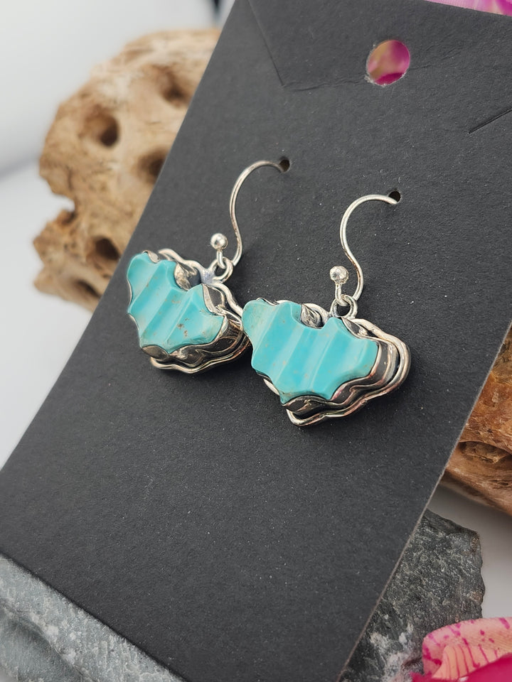 Turquoise Bat Dangle Earrings