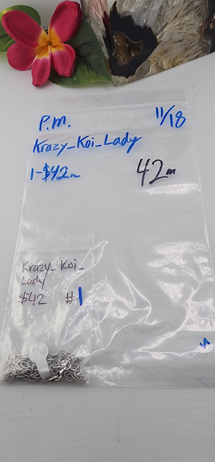 PM SHOW 48HR - RESERVED FOR: Krazy_Koi_Lady - 11/18/2025 tiktok Live Show - 1 Sterling Silver Items