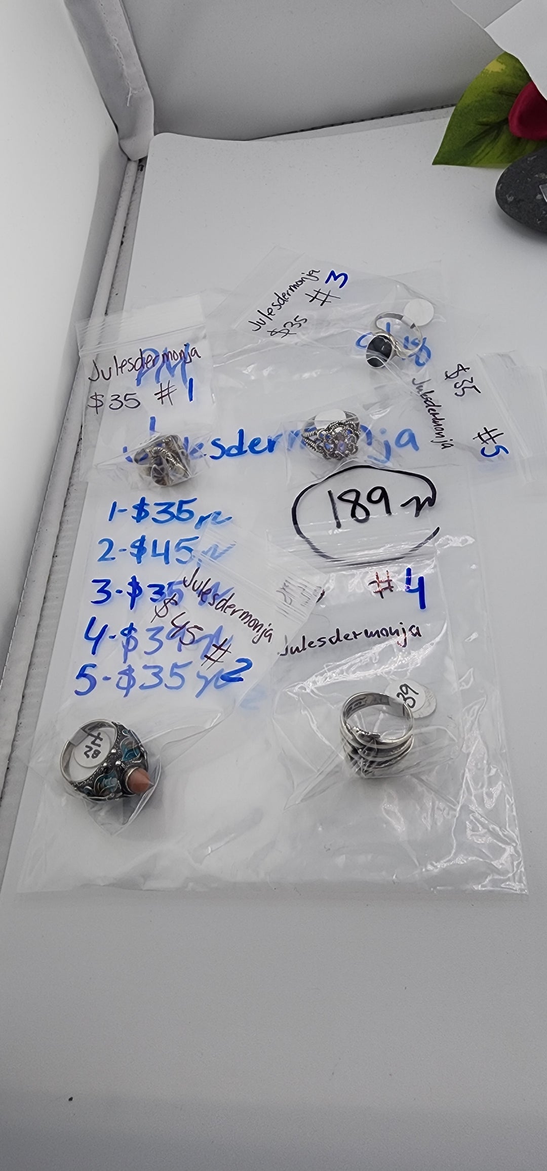 PM SHOW 48HR - RESERVED FOR: julesdermonja - 9/18/2025 FL tiktok Live Show - 5 Sterling Silver Items