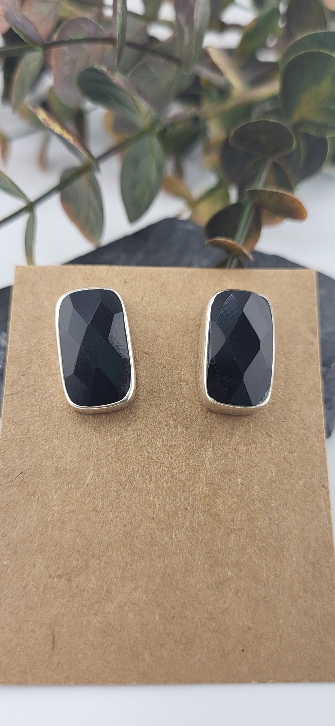 Designer SOMS 925 Sterling Silver &amp; Black Onyx Earrings