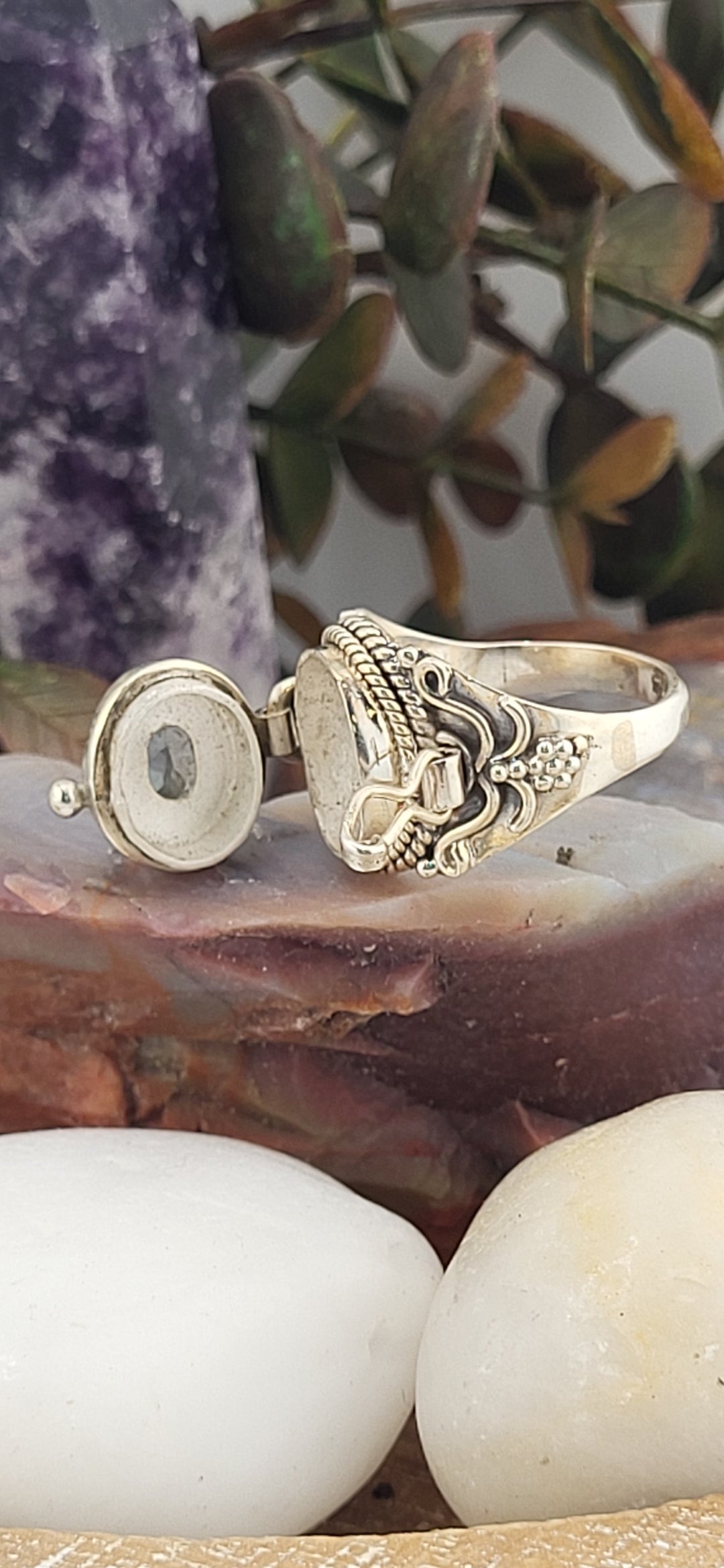 Topaz & 925 Sterling Silver Lockett Ring Size 10