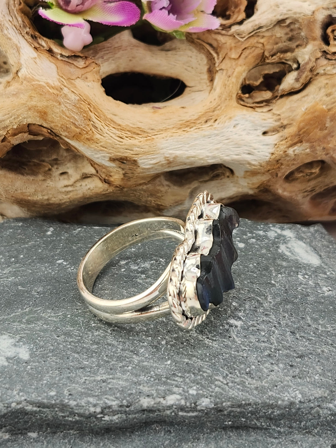 Blue Labradorite Bat Ring Size 8