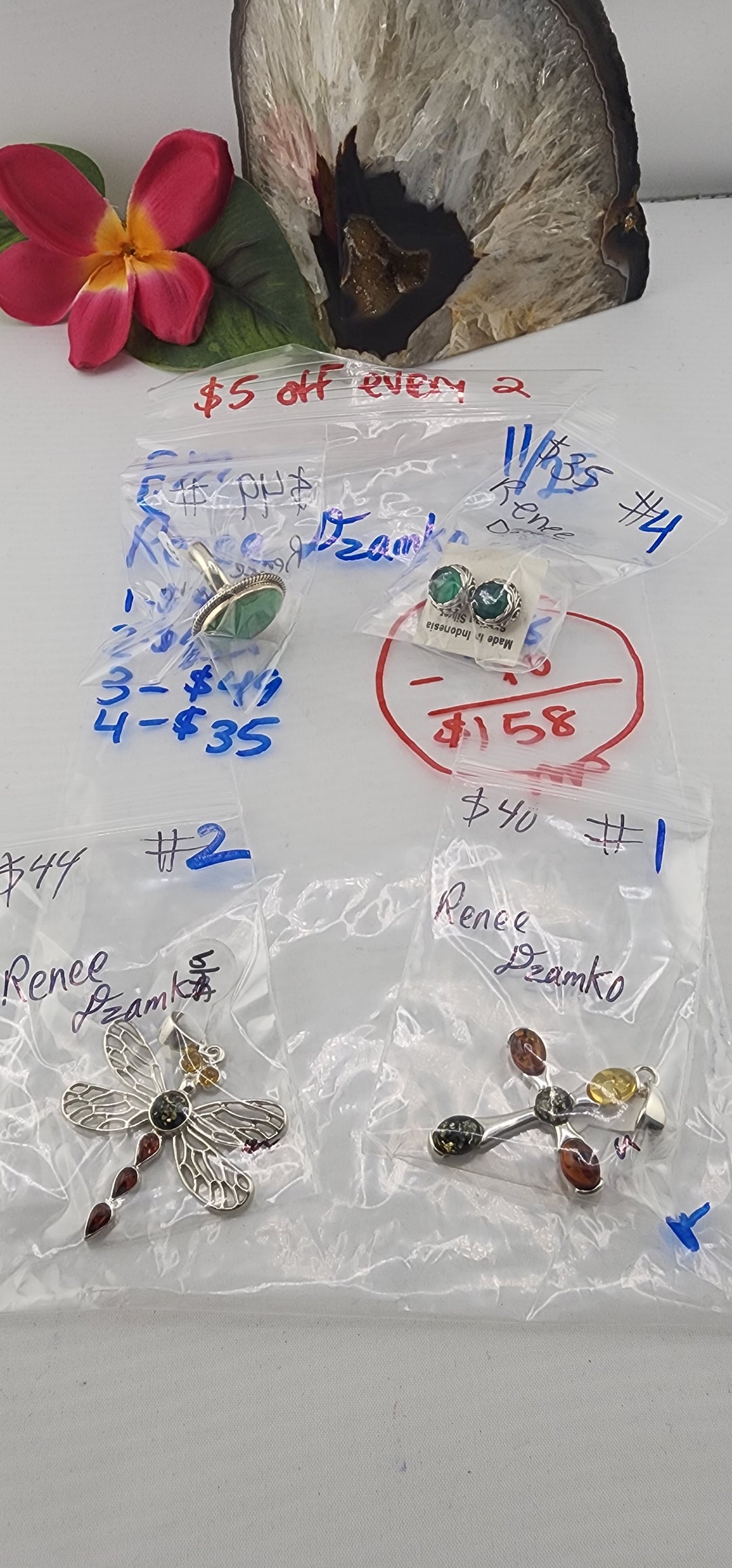 PM SHOW 48HR - RESERVED FOR: Renee Dzamko - 11/25/2025 tiktok Live Show - 4 Sterling Silver Items