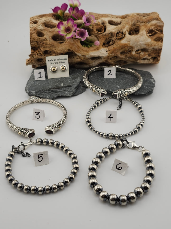 RESERVED FOR: Crystal Giovannie -11/29/2024 - 3 Sterling Silver Items and 2 Accessories
