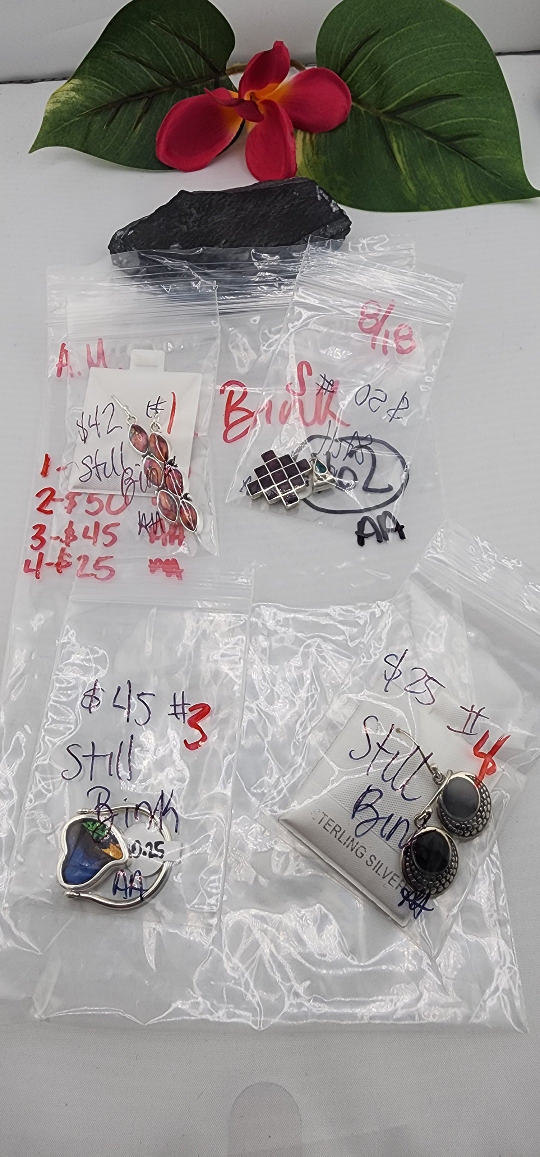AM SHOW 48HR - RESERVED FOR: Still Bink - 8/18/2025 FL tiktok Live Show - 4 Sterling Silver Items