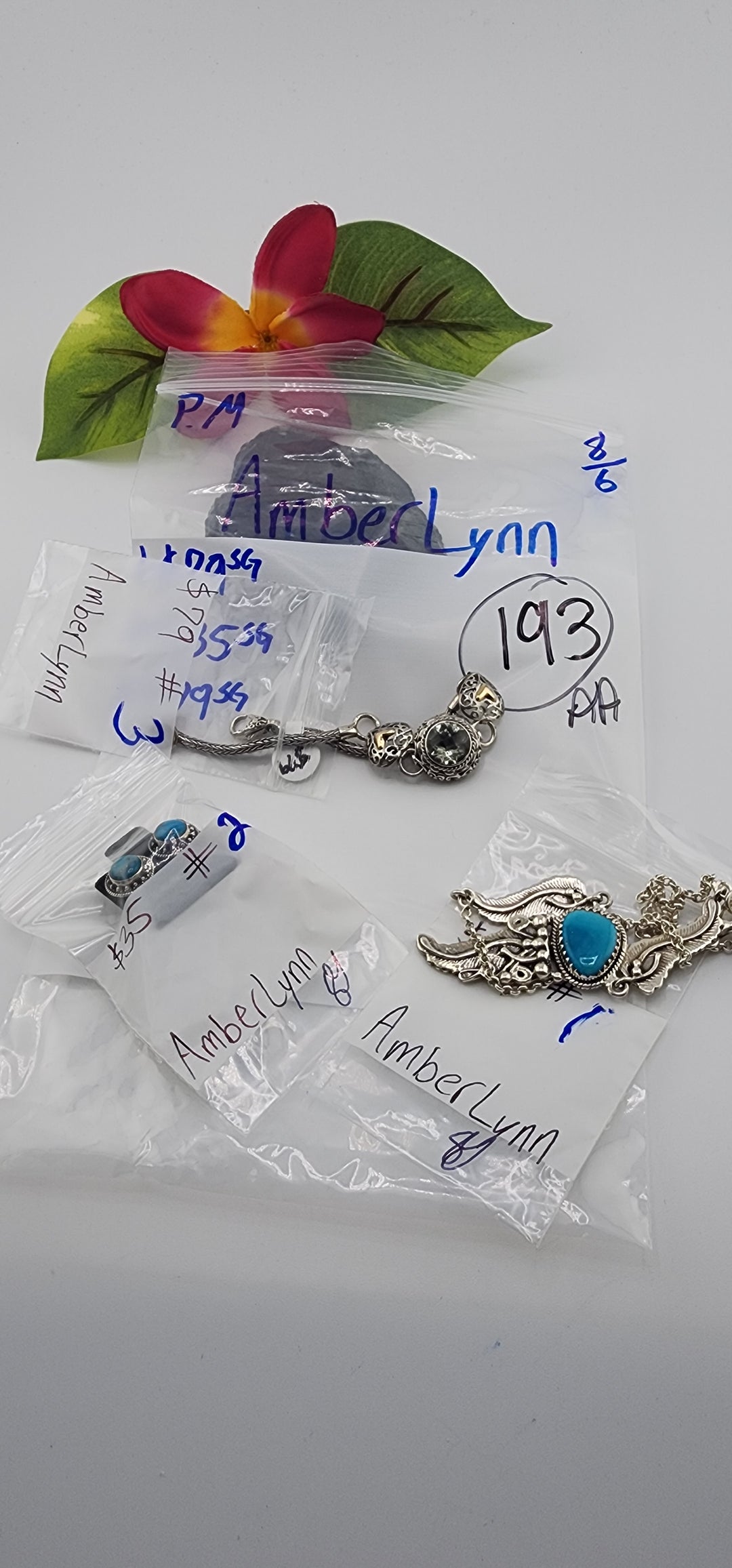 PM SHOW 48HR - RESERVED FOR: AmberLynn - 8/6/2025 FL tiktok Live Show - 3 Sterling Silver Items