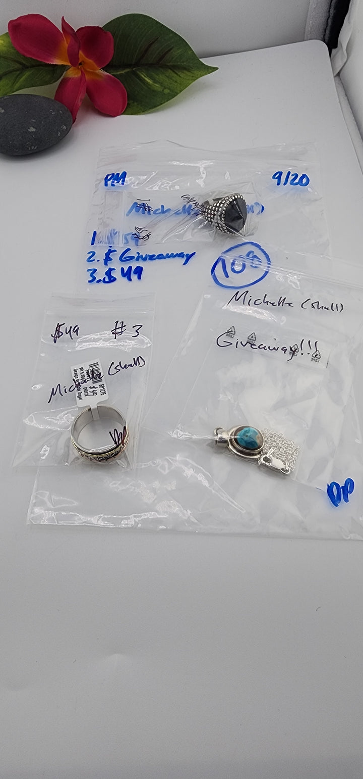 PM SHOW 48HR - RESERVED FOR: Michelle🐚- 9/20/2025 FL tiktok Live Show -3 Sterling Silver Items