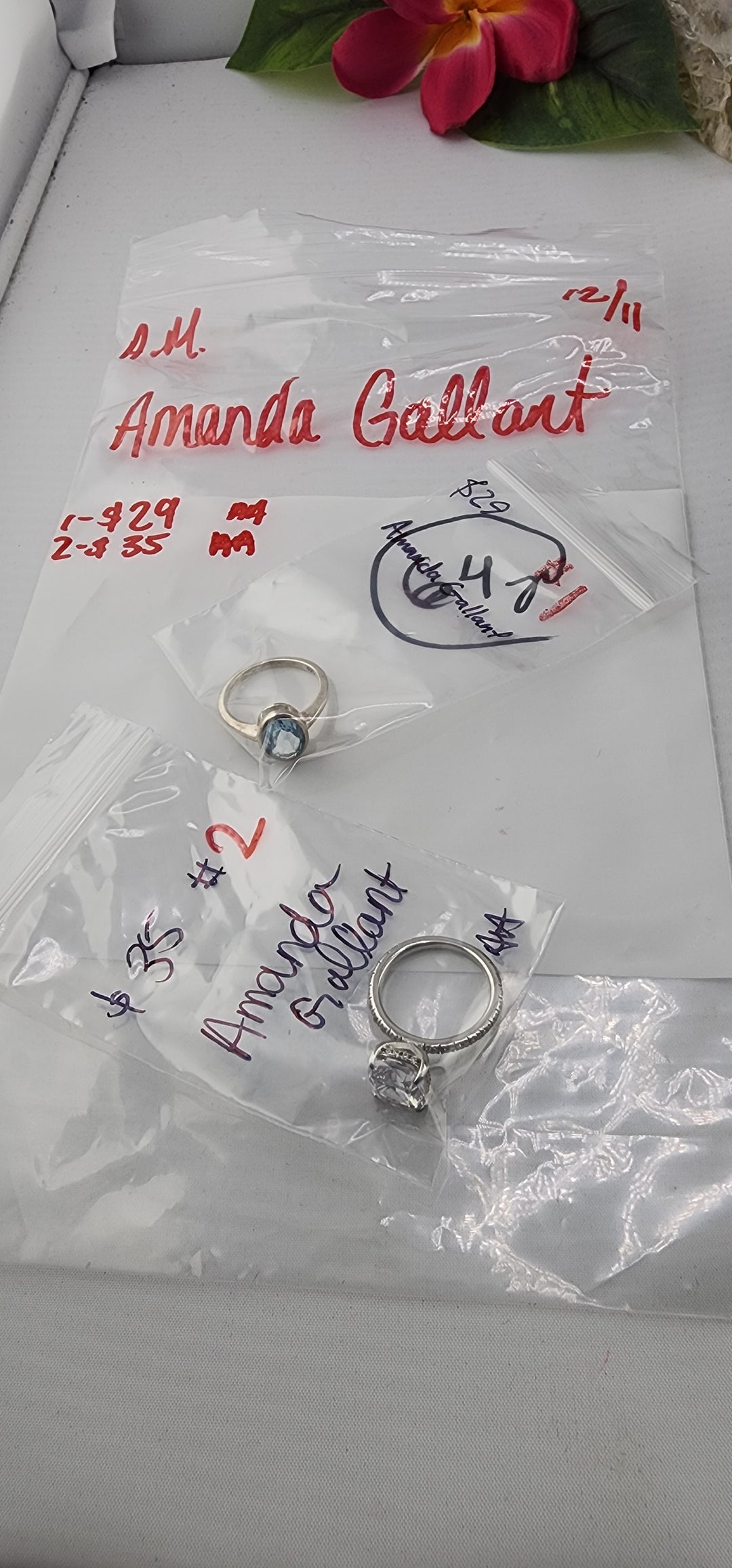 AM SHOW 48HR RESERVED FOR: Amanda Gallant - 12/11/2025 FL tiktok Live Show - 2 Sterling Silver Items