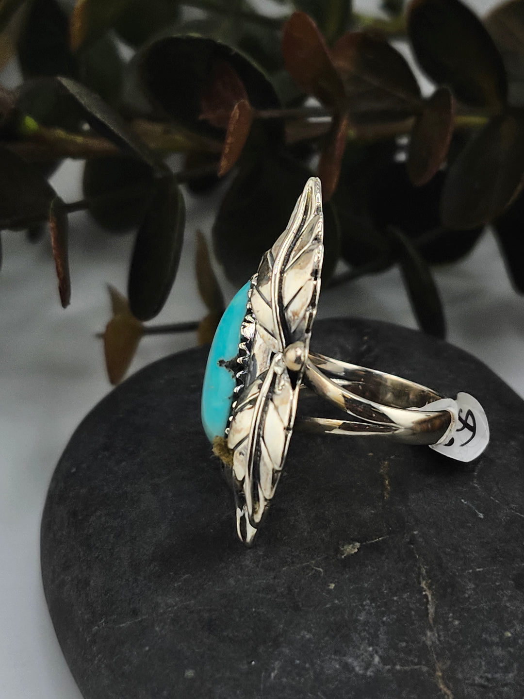 Turquoise & 925 Sterling Silver Ring Size 6