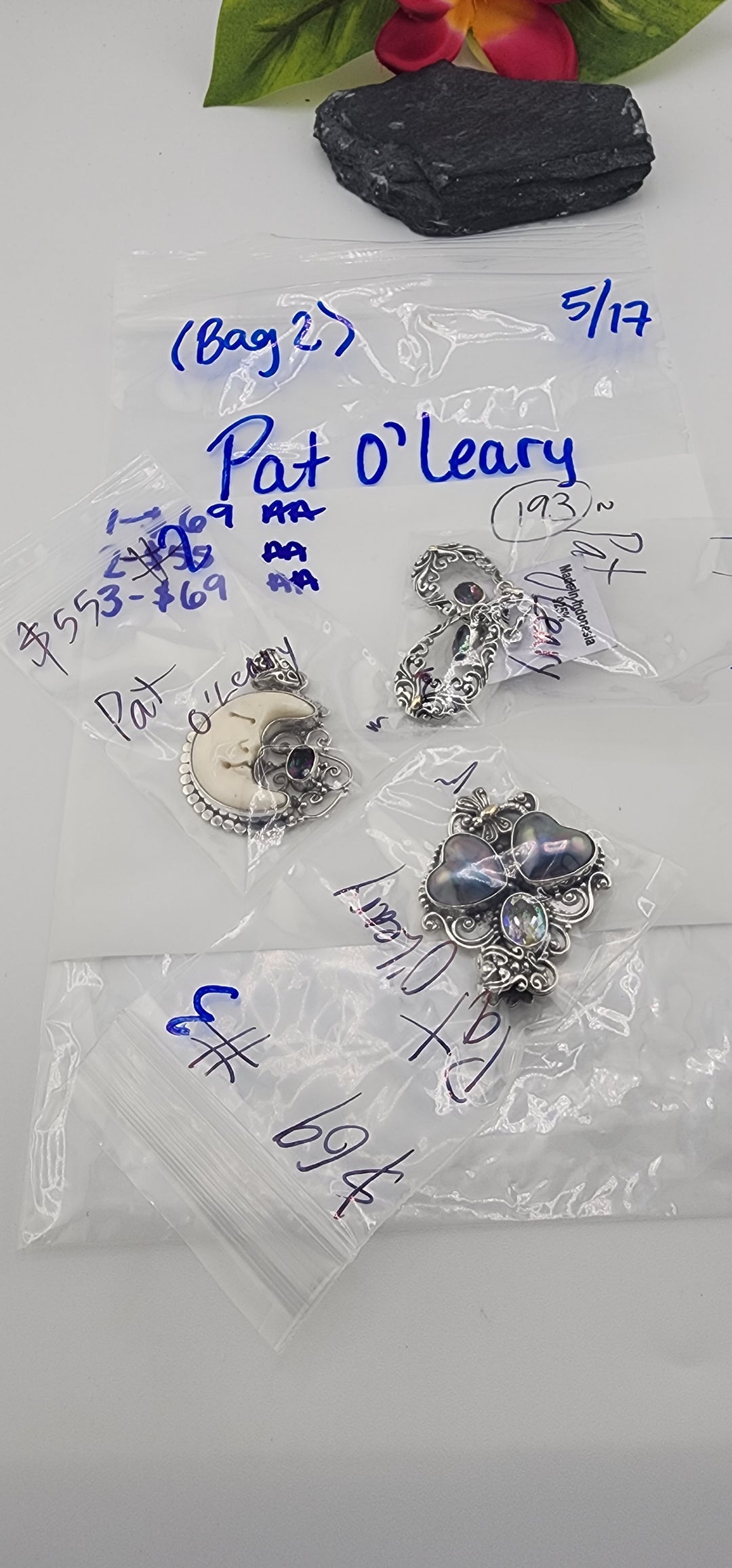 RESERVED FOR: Pat O'Leary (Bag 2)- 5/17/2025 tiktok Live Show (48 hour) - 3 Sterling Silver Items