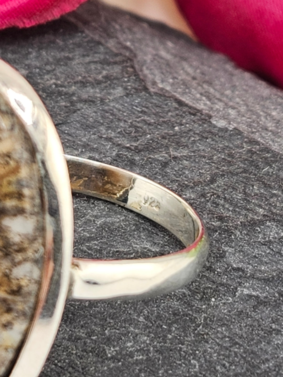 Tiger Dendritic Agate Ring & 925 Sterling Silver Size 10