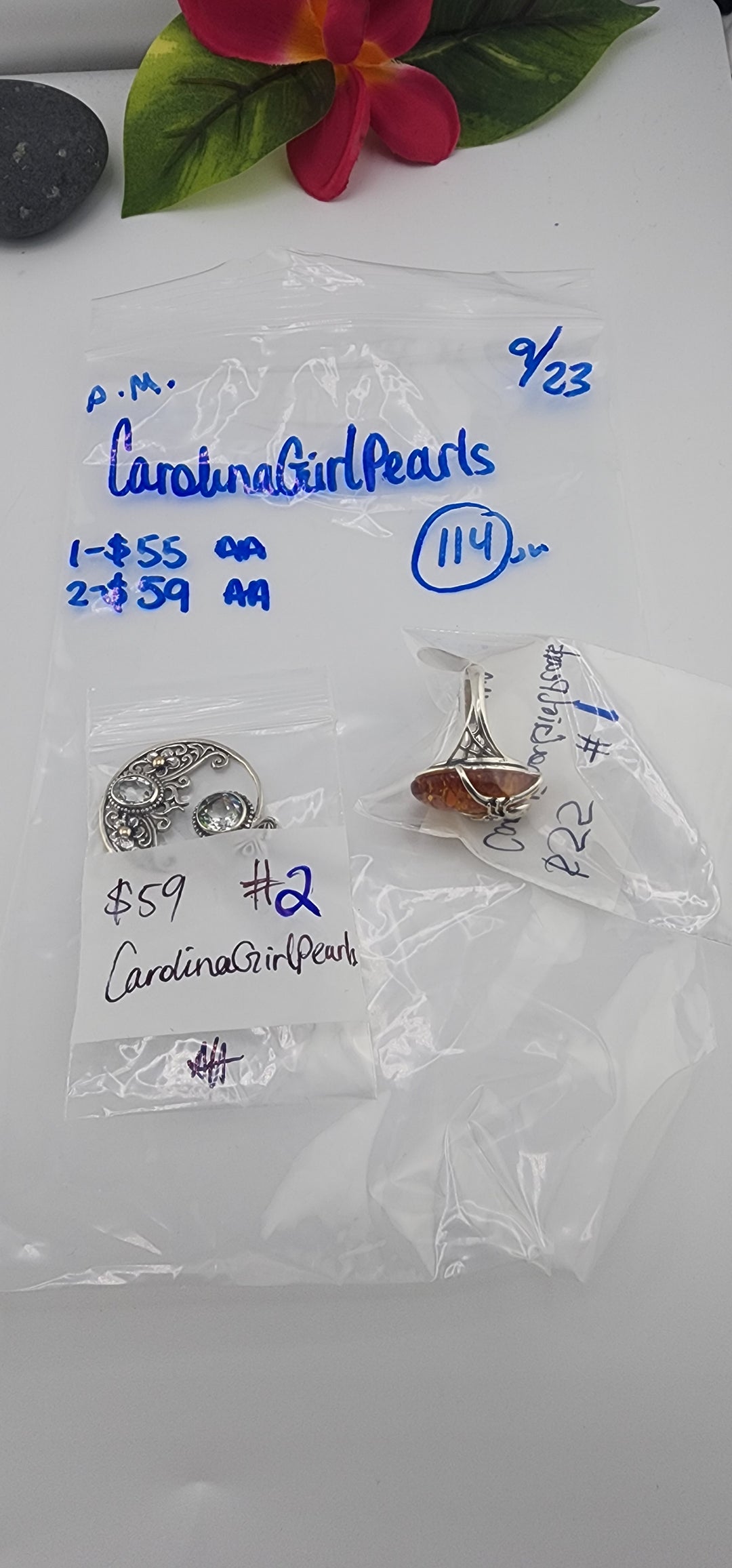 PM SHOW 48HR - RESERVED FOR:  CarolinaGirlPearls- 9/23/2025 FL tiktok Live Show -2 Sterling Silver Items