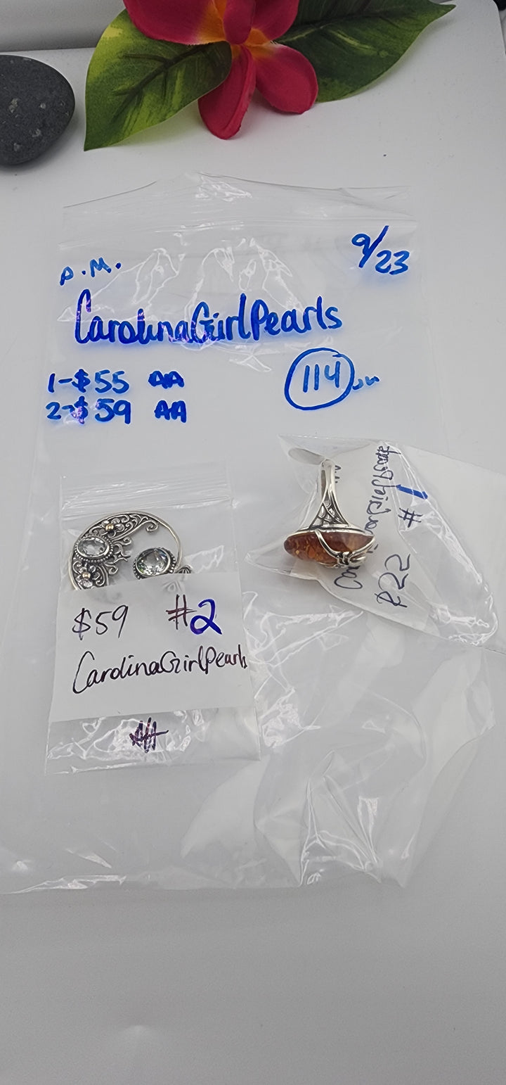 PM SHOW 48HR - RESERVED FOR:  CarolinaGirlPearls- 9/23/2025 FL tiktok Live Show -2 Sterling Silver Items