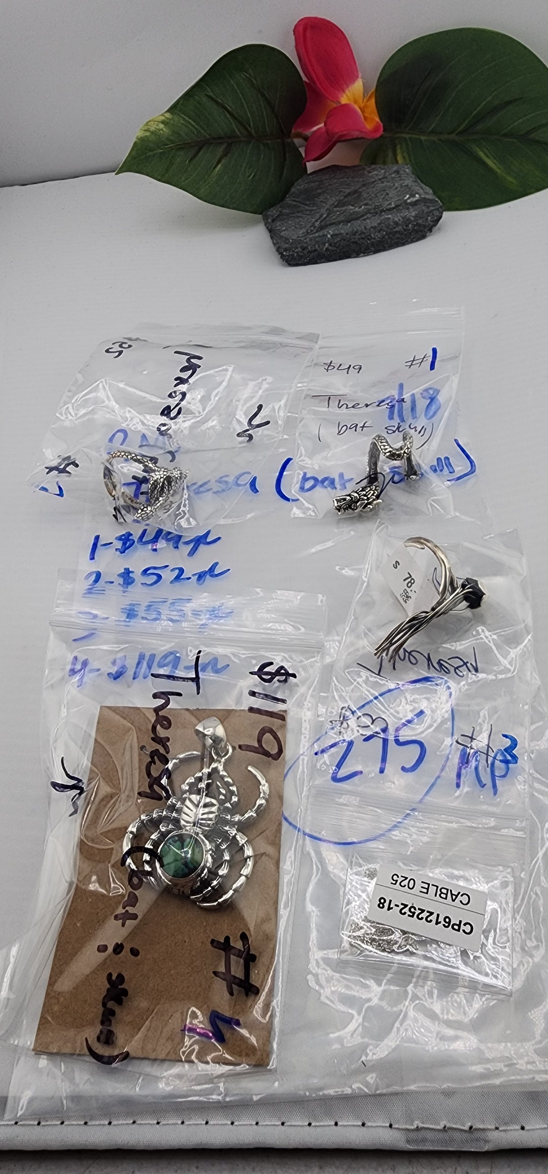 PM SHOW 48HR - RESERVED FOR: Theresa 🦇💀 - 7/18/2025 FL tiktok Live Show - 4 Sterling Silver Items