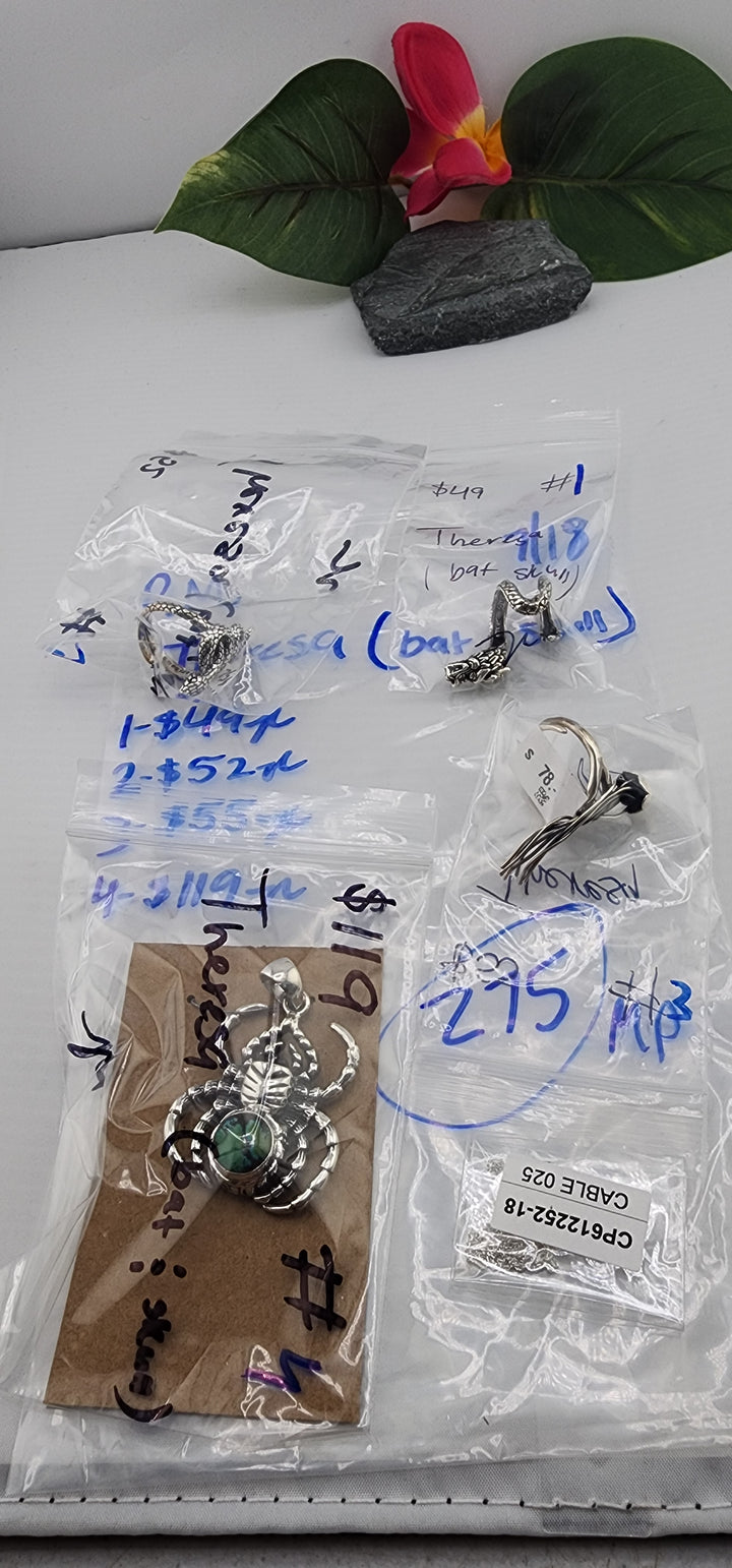 PM SHOW 48HR - RESERVED FOR: Theresa 🦇💀 - 7/18/2025 FL tiktok Live Show - 4 Sterling Silver Items