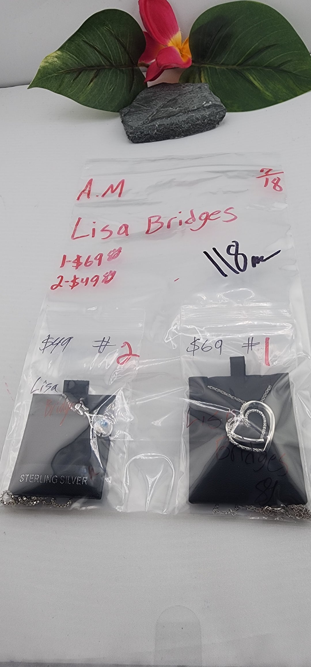 AM SHOW 48HR - RESERVED FOR: Lisa Bridges - 7/18/2025 FL tiktok Live Show - 2 Sterling Silver Items