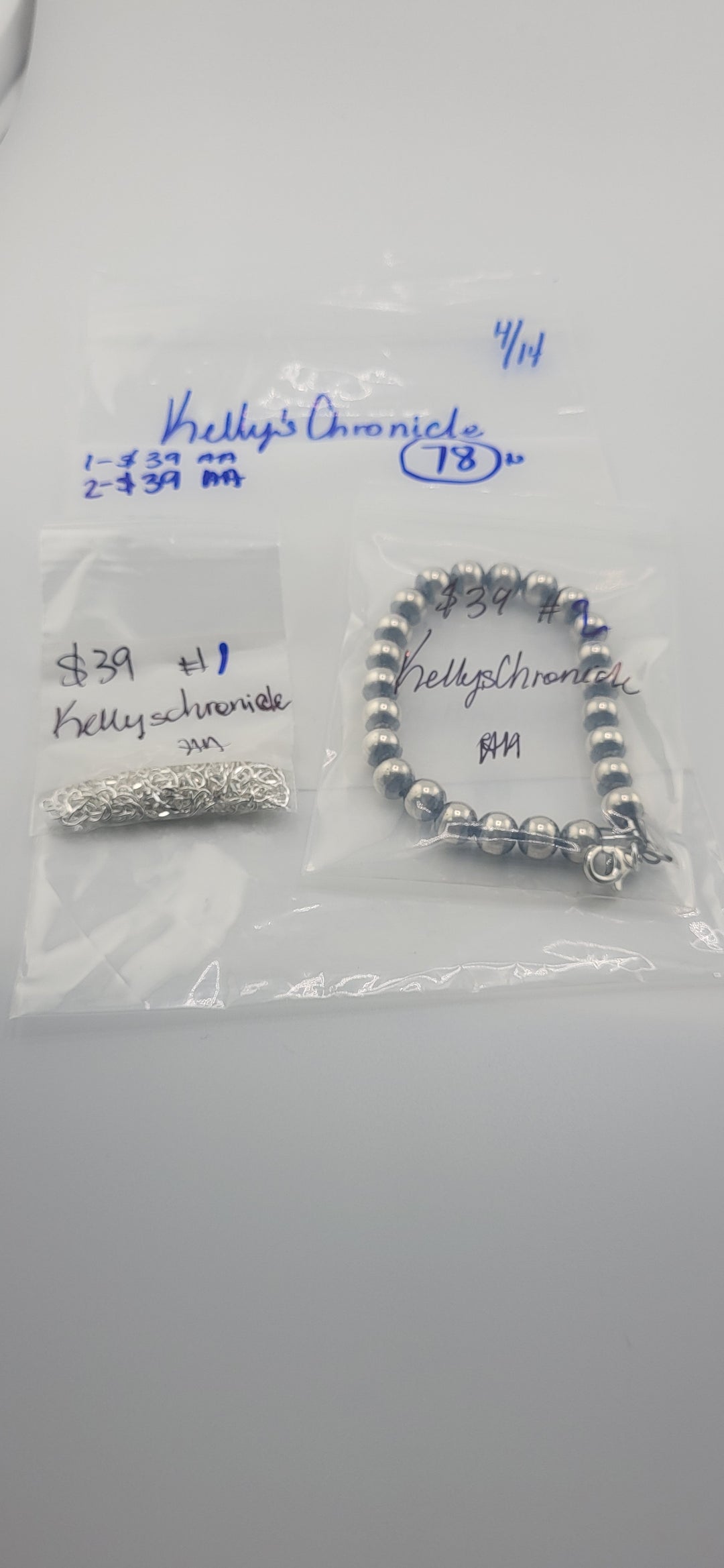 RESERVED FOR: KellysChronicle- 4/14/2025 tiktok Live Show -  Sterling Silver Items