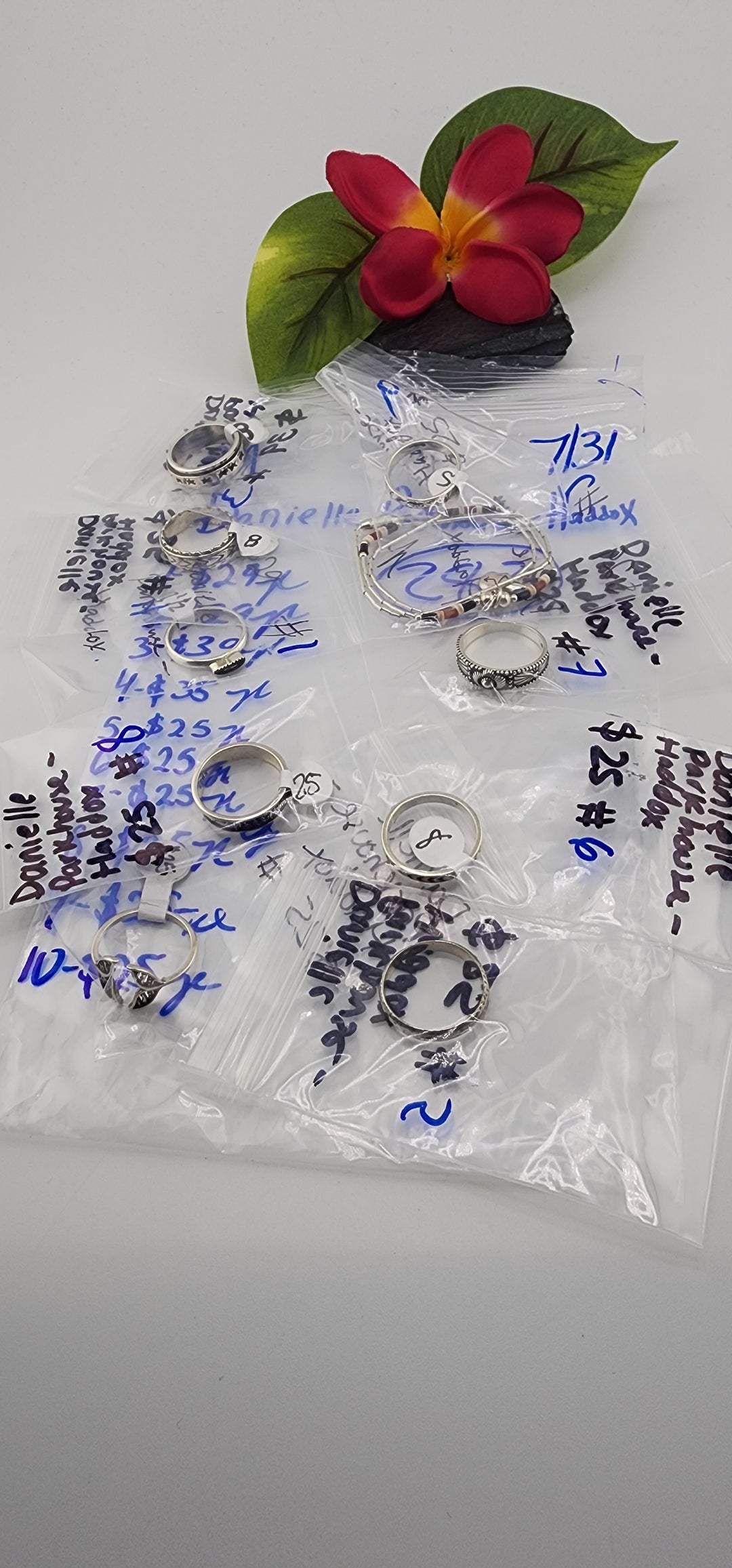 PM SHOW 48HR - RESERVED FOR: Danielle Parkhouse-Haddox - 7/31/2025 FL tiktok Live Show - 10 Sterling Silver Items