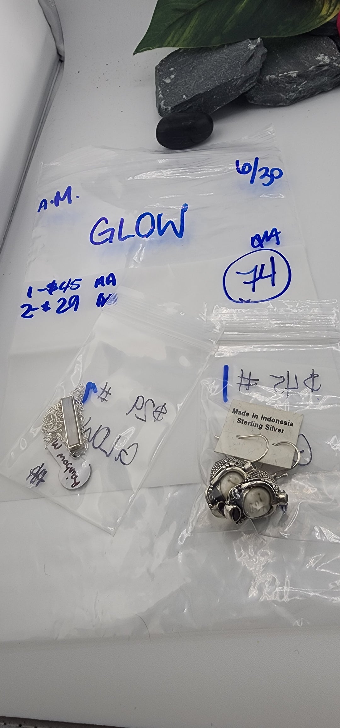 RESERVED FOR: GLOW- 6/30/2025 tiktok A.M Live Show - 2 Sterling Silver Items