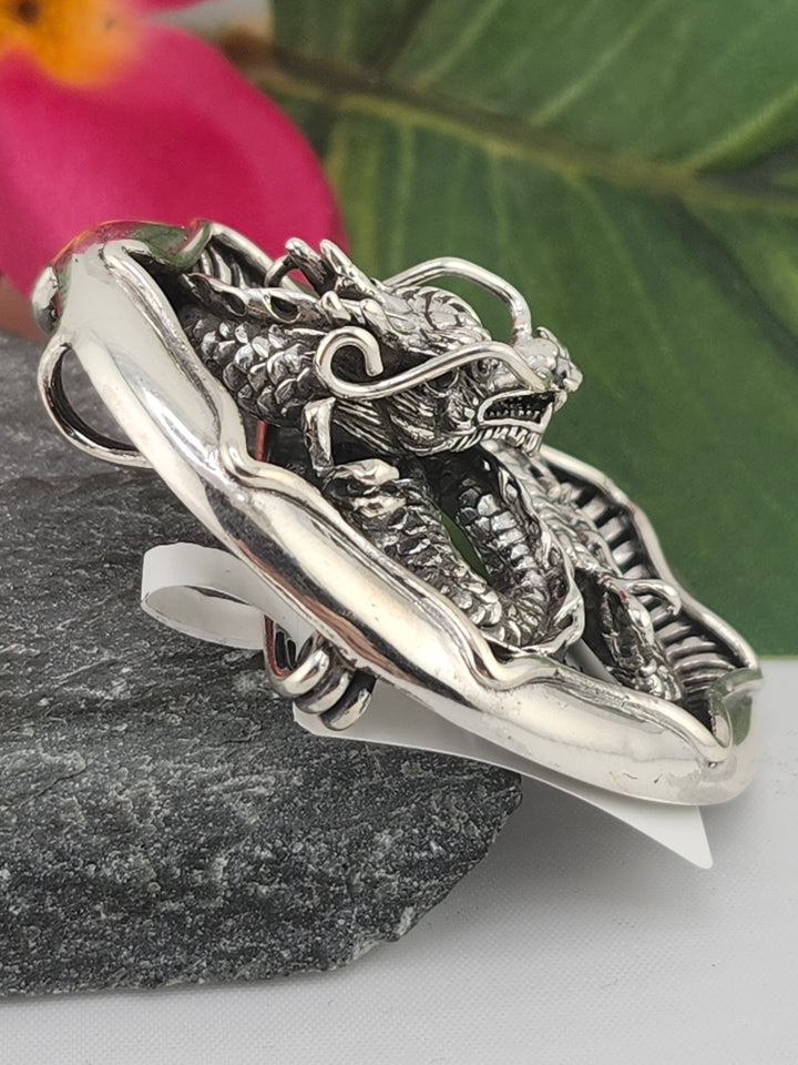 Designer SOMS 925 Sterling Silver Dragon Pendant/Pin