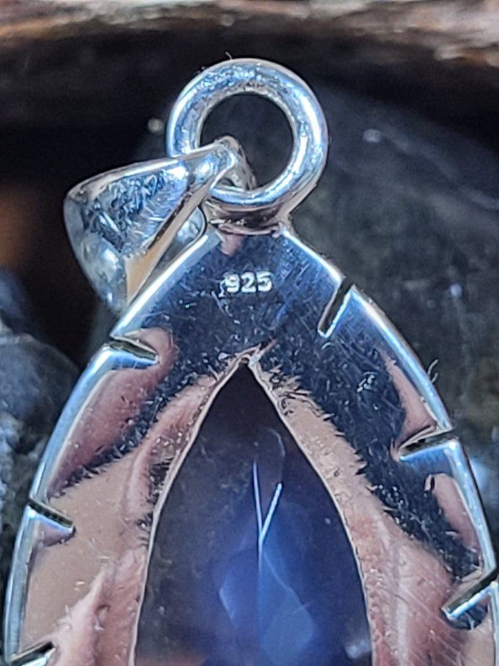 Natural Lavender Quartz 925 Sterling Silver Marquee Pendant - 1 1/2"