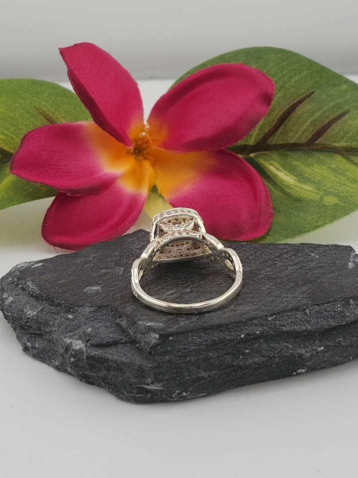 Ametrine and 925 Sterling Silver Ring w/ cz