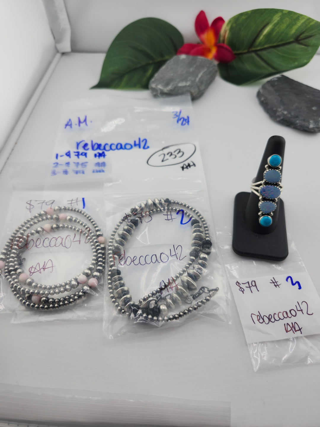 RESERVED FOR: rebeccao42-3/24/2025 A.M. Live Show - 3 Sterling Silver Items